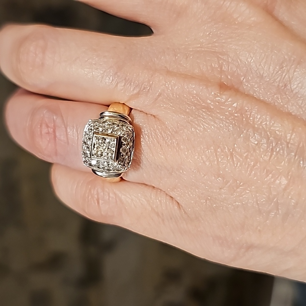 14k gold diamond princess cut ring - Picture 3 of 13